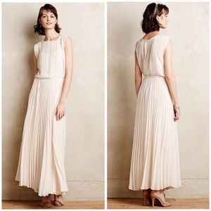 Anthropologie Bordeaux Icepleat Maxi Dress